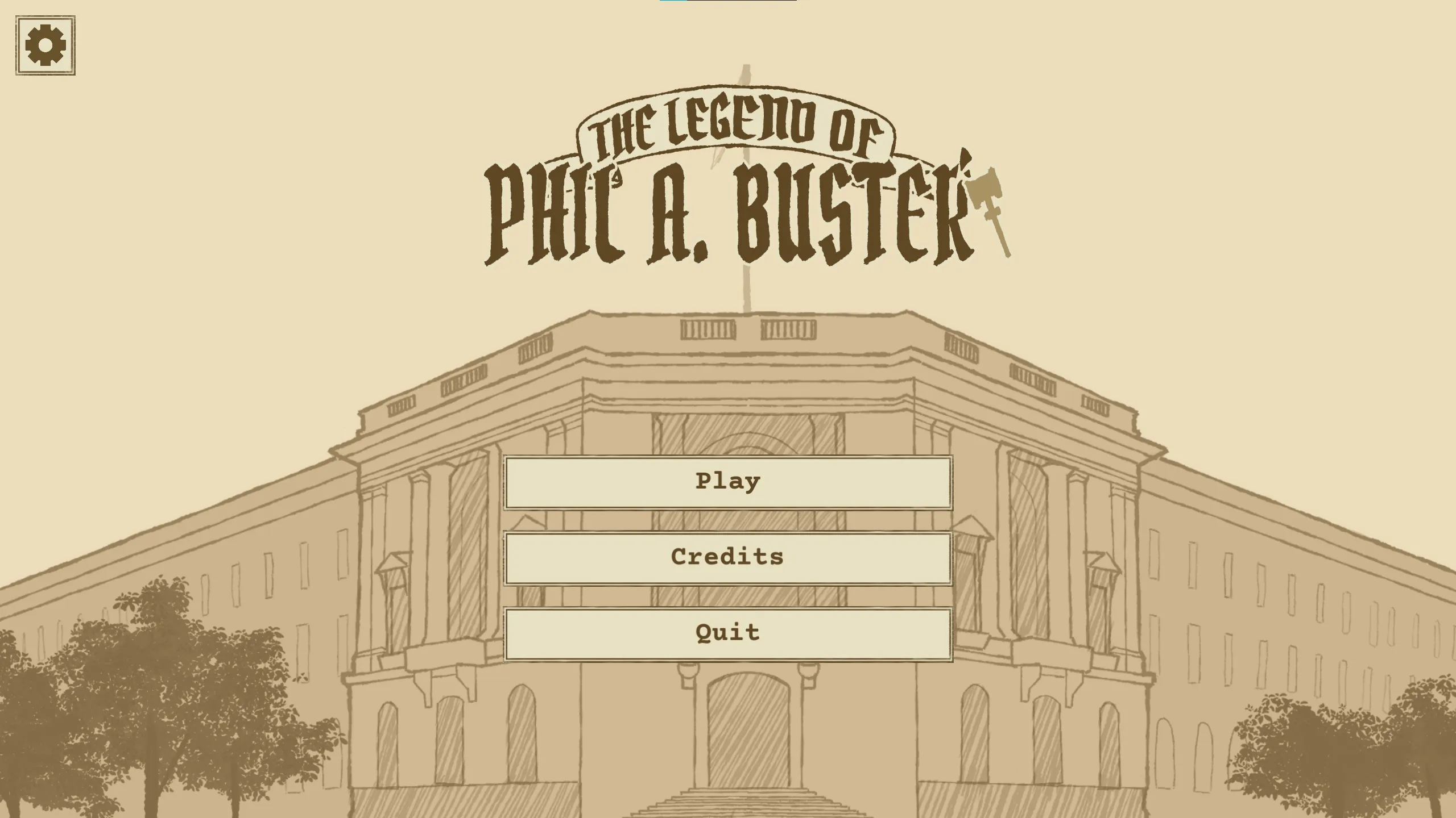 Screenshot of the title screen of The Legend of Phil A Buster